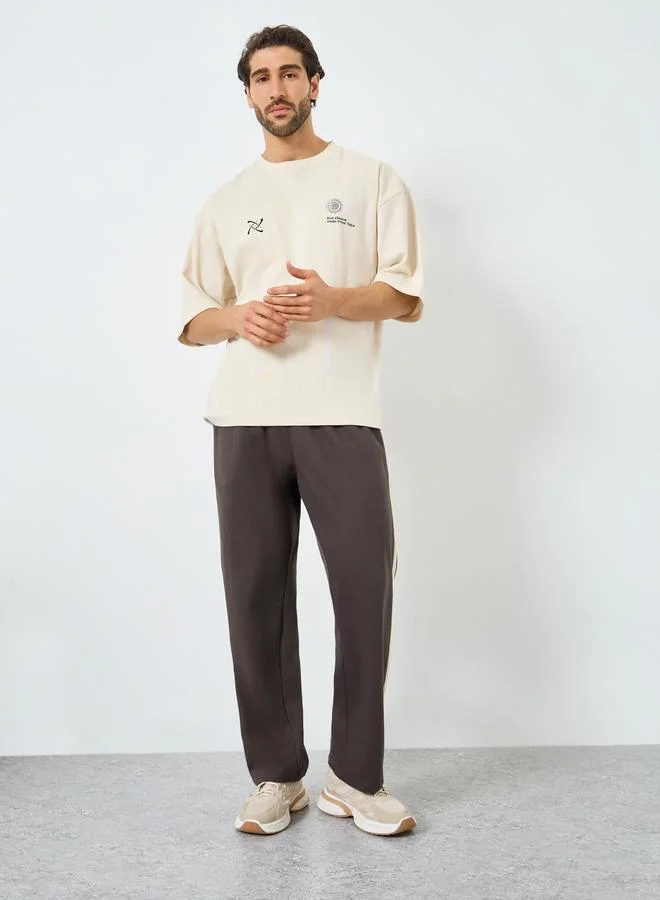 Men Brown Striped Relaxed Joggers